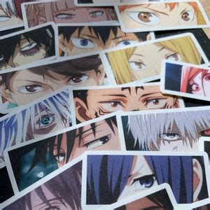 Anime Eyes Mix Stickers Aot Jjk Mha Tokyo Ghoul Haikyu Etsy