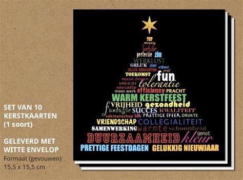 Luxe Kerstkaarten Met Enveloppen Kleurrijke Teksten Kerstboom 10