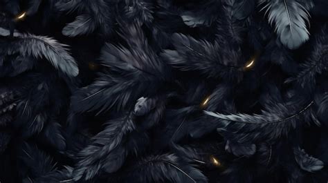 Premium Ai Image Black Feather Background Illustration Ai Generative