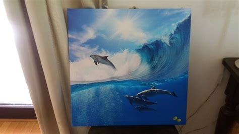 Nowy Obraz z delfinami delfiny duży 60 x 60 cm nadruk ocean Warszawa