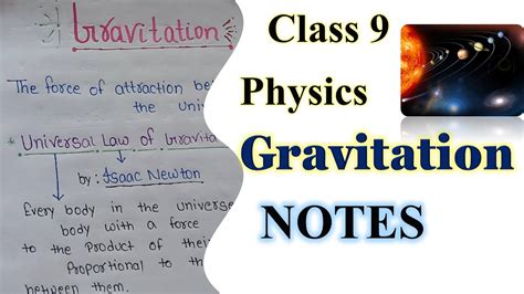 Class Physics Chapter Gravitation Handwritten Notes Gravitation