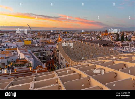 Sunset view of Setas de Sevilla in Spain Stock Photo - Alamy