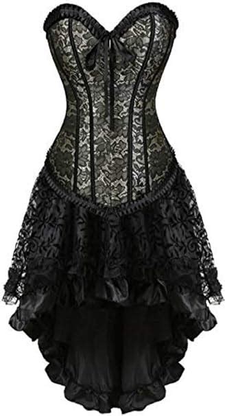 Martya Damen Vollbrust Leder Corsage Korsett Steampunk Corsagenkleid