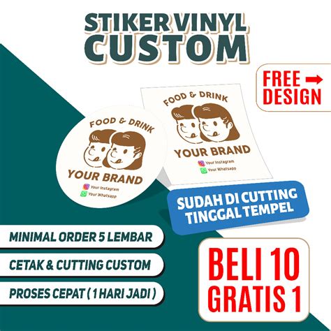 Jual Cetak Stiker Vinyl Anti Air Stiker Label Kemasan Stiker Label