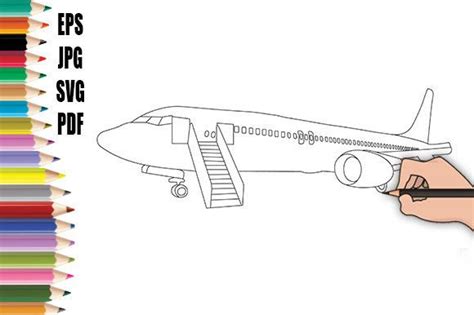 Airplane Line Art Vector Graphic by raqibul_graphics · Creative Fabrica