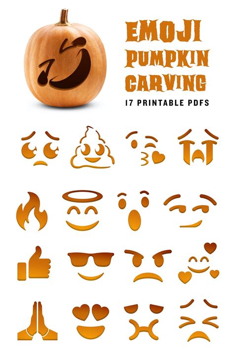 Emoji Pumpkin Carving Printable Stencil - Etsy