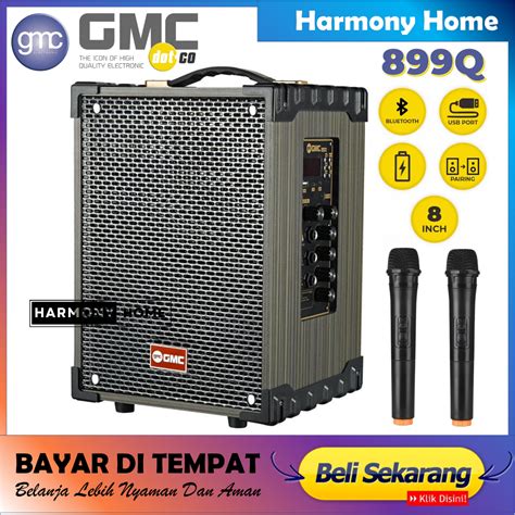 Jual Speaker GMC 899Q Bluetooth Karaoke Guitar XBass 2 Mic Wireless