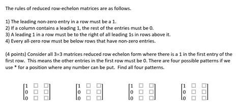 Solved The rules of reduced row-echelon matrices are as | Chegg.com