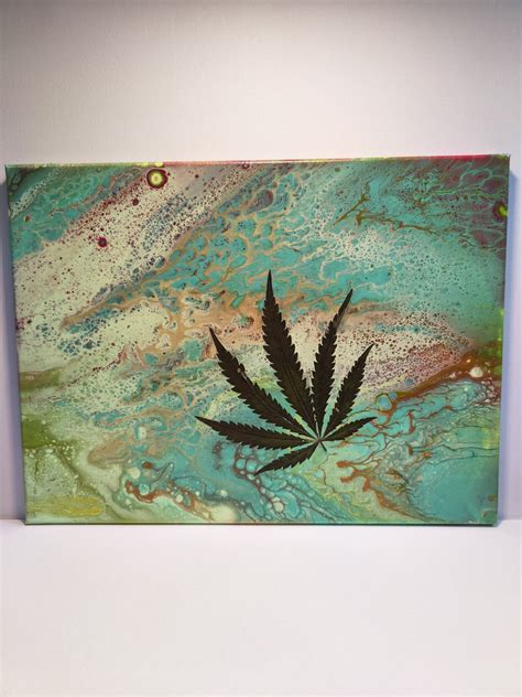 Canvas Cannabis Leaf Art - Etsy