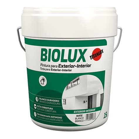 PINTURA PLASTICA INTERIOR EXTERIOR MATE BIOLUX 4L TITAN A62000804