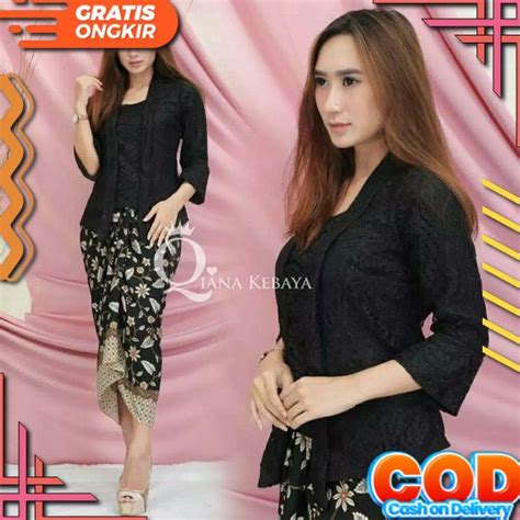 Jual Pakaian Atasan Baju Wanita Kebaya Bludru Kutubaru Polos Kebaya