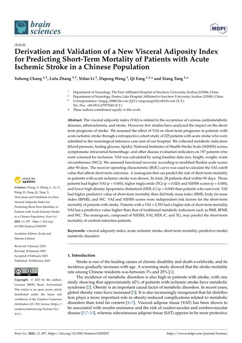 Pdf Derivation And Validation Of A New Visceral Adiposity Index For