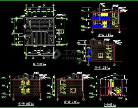 某区域多层别墅建筑施工图（共4张）别墅建筑土木在线