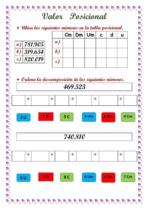 Descomposici N De N Meros Hasta Seis Cifras