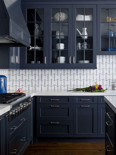 Backsplash For Blue Cabinets Stylish Tiles For Blue Cabinetry