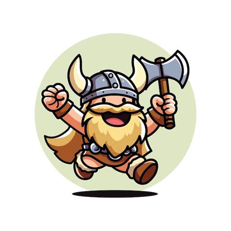 Premium Vector | Happy viking cute vector design illustration