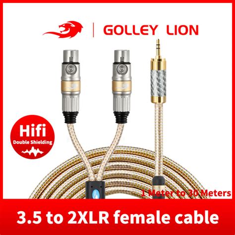 Golley Lion Audio Cable Mini Jack Mm To Dual Xlr Pin Female For