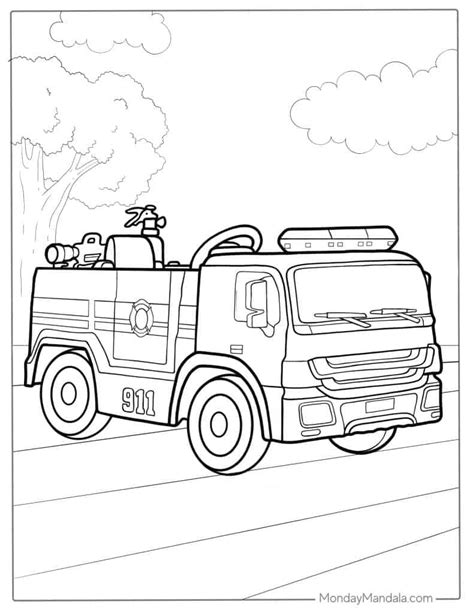 Coloring Pages Fire Truck For Kids Printable