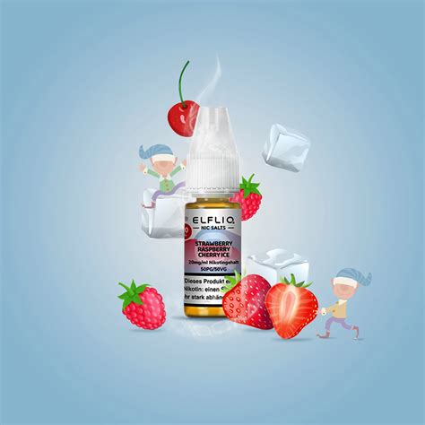 Elfliq Strawberry Raspberry Cherry Ice Mg Buy E Cigarette Liquid