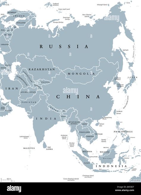 Luce Del Sole Perseguire Regno Cartina Asia Fisica Da Stampare Vettore