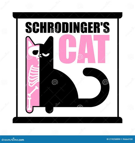 Schrodinger`s Cat. Half Alive Half Dead Pet Vector Illustration | CartoonDealer.com #219258890