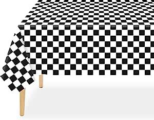 Amazon Qiksion Pack Black And White Checkered Tablecloth Black