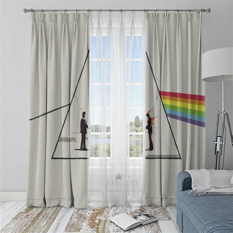 Wish You Were Here Dsotm Illustration Pink Floyd Window Curtains