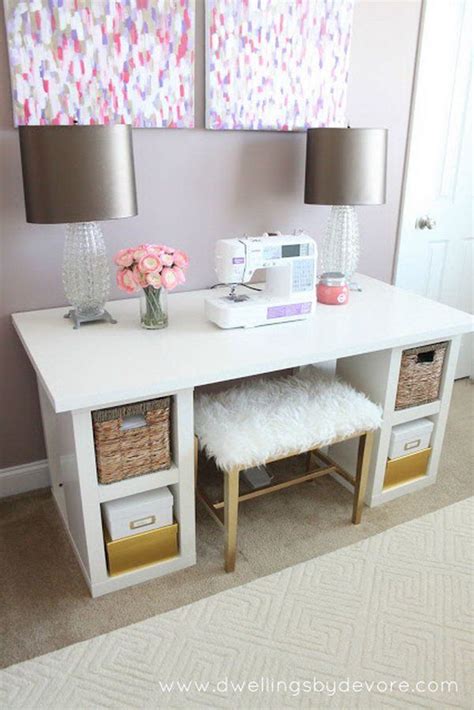 20 Cool And Budget Ikea Desk Hacks Hative Ikea Diy Sewing Desk