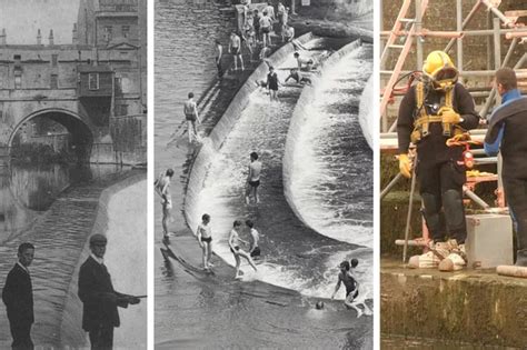 How Baths Iconic Pulteney Weir Has Changed Over The Decades Somerset