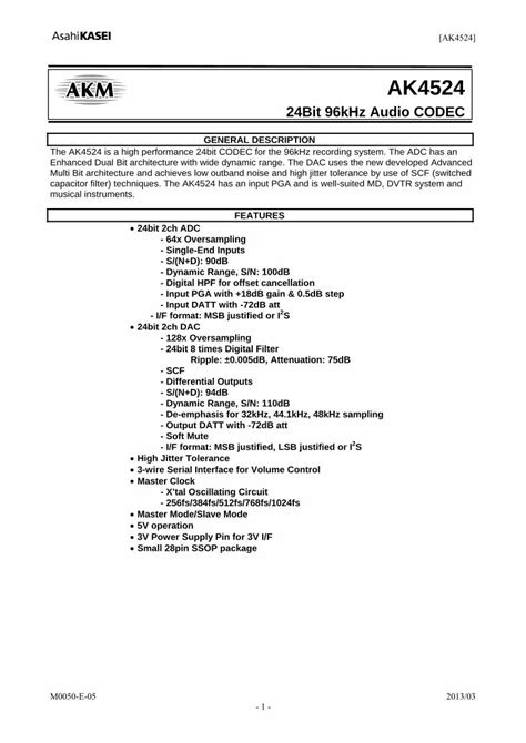 Pdf Ak English Datasheet Akm Asahi Kasei The Ak Has