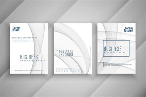 Abstract Wavy Business Brochure Template Design Set 517423 Vector Art At Vecteezy