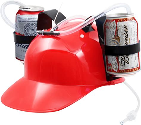 Novelty Place Guzzler Drinking Helmet Can Holder Drinker Hat Cap With