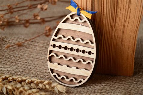 Buy Two Layered Plywood Easter Egg With Ornament 1585228403 Handmade