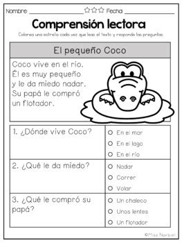 Lecturitas De Comprensi N Lectora Reading Comprehension In Spanish