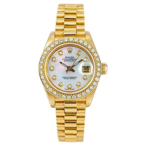 Rolex Datejust President Yellow Gold Diamond Dial Ladies Watch 69178 For Sale At 1stdibs