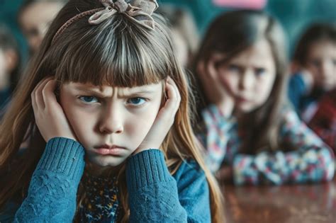 Criança Que Sofre Na Escola Por Ser Intimidada Foto Grátis