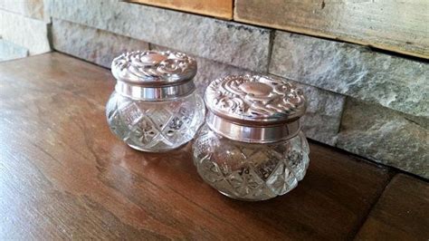 2 Vintage 1970s Avon 1oz Glass Cream Jars Ornate Glass Etsy Canada