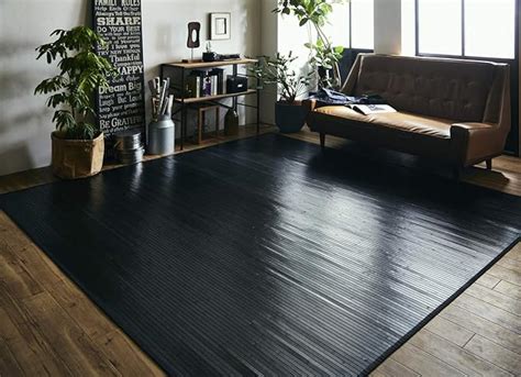 Amazon ウッドカーペット 6畳 竹ラグ ベルシア ブラック 約250×340cm 団地間6畳 フローリングマット Flooring Mat 竹 バンブー 竹マット マット 木製