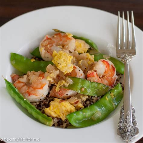 Sugar Snap Pea Shrimp And Quinoa Stir Fry A Healthy Life For Me