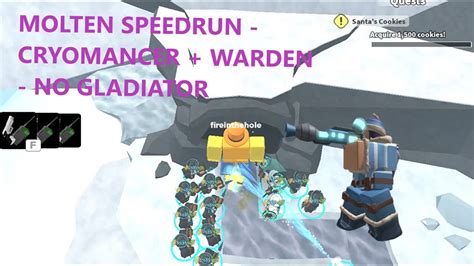 Molten Speedrun With Cryomancer Roblox Tds Youtube