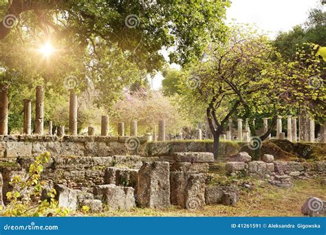 Ancient Ruins in Archaeological Museum in Olympia. Greece Editorial ...