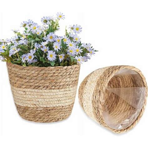 Pcs Seagrass Basket Plant Baskets Seagrass Storage Basket Woven