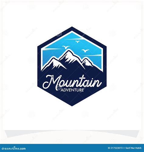 Mountain Adventure Logo Design Template Stock Vector Illustration Of