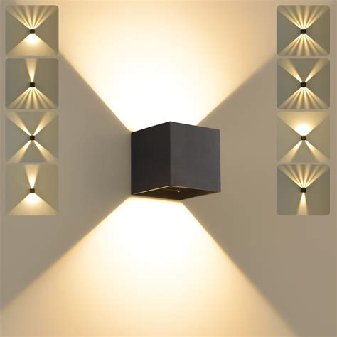 B K Licht Applique Murale Led Ext Rieur Int Rieur Moderne Noire Spot