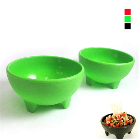 2 Pack Salsa Bowls Plastic Mexican Molcajete Chips Guacamole Bowls