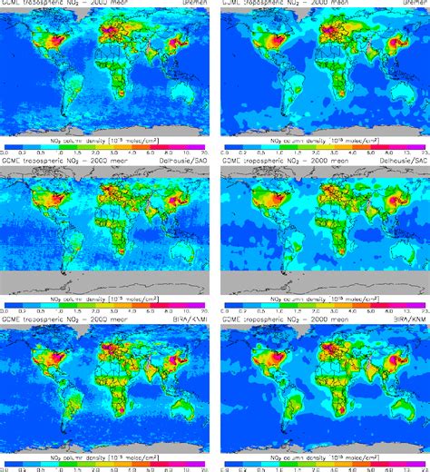 Figure 1 From Multi Model Ensemble Simulations Of Tropospheric No2 Compared With Gome Retrievals