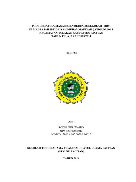 Contoh Cover Proposal Skripsi Unpam Cover Proposal Skripsi Universitas Pamulang Contoh Skripsi