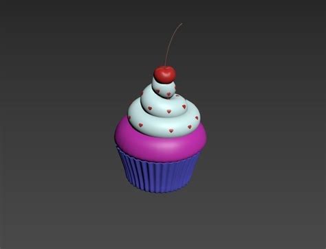 D Model Cupcakes Cupcake Vr Ar Low Poly Cgtrader