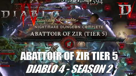 Abattoir Of Zir Tier With Casskgaming Diablo Season Youtube