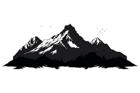 Premium Vector Mountain Set Black Silhouettes Vector